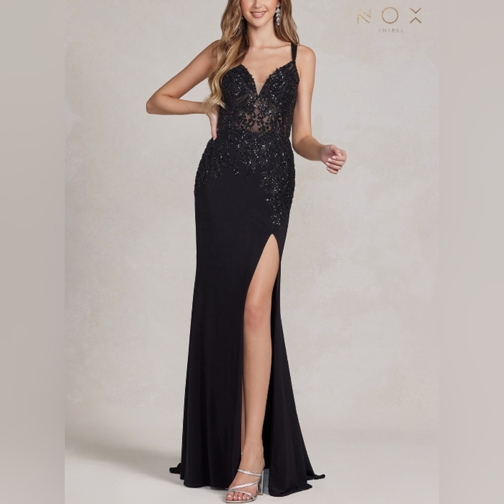 Black formal dress,sequins red fitted long lace up back dress